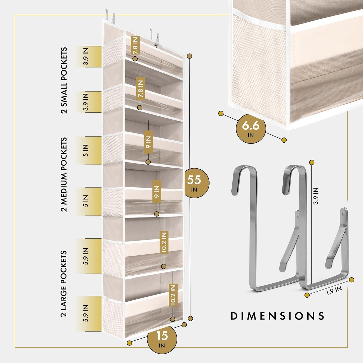 THEORY 1 PC Heavy Duty Over the Door Organizer - Image 4